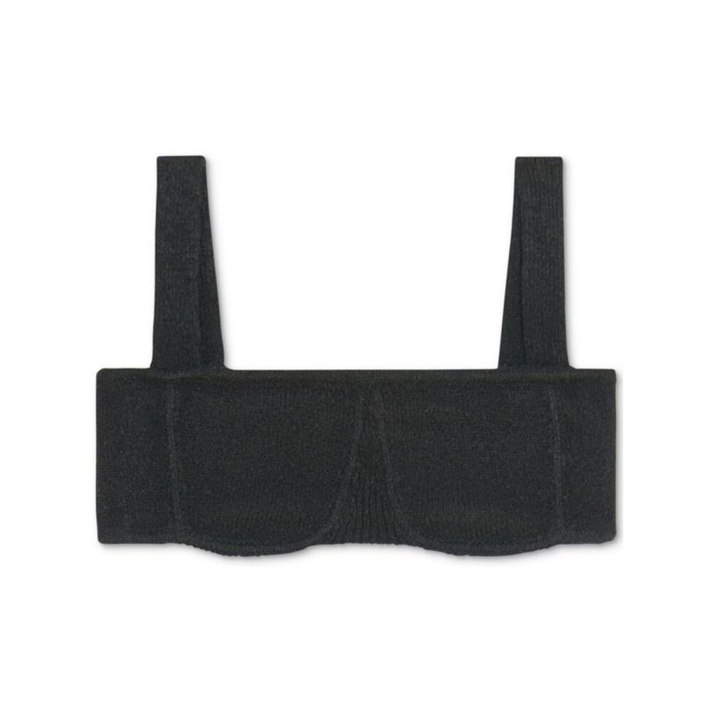 DANIELLE BERNSTEIN Intimates Black Straight Neck Sweater Bralette Bra XS